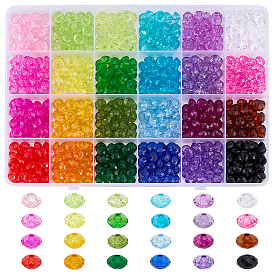 720 шт 24 стили прозрачные акриловые бусины, рондель, граненые