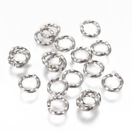 304 Stainless Steel Twisted Jump Rings, Open Jump Rings