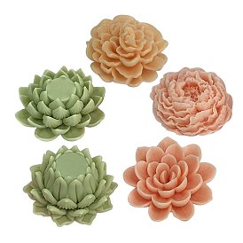 Flower Series Embossed Pillar DIY Candle Silicone Molds, Food Grade Silicone, for Scented Candle Making