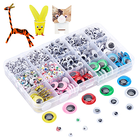 1Box Craft Kunststoff Puppenaugen Cabochon-Set, Halbrund, Puppenherstellung