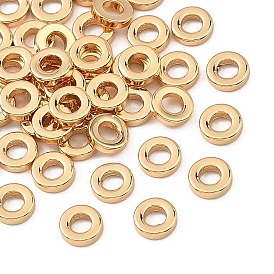 SHEGRACE Brass Beads, Round Ring, Lead Free & Cadmium Free & Nickel Free