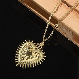 Brass Heart Pendant Necklaces for Women