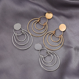 Geometric Circle Earrings with Hollow Layers for Bold Street Style and Exaggerated Charm