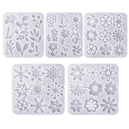 Food Grade DIY Silicone Pendant Molds, Decoration Making, Resin Casting Molds, For UV Resin, Epoxy Resin Jewelry Making, White