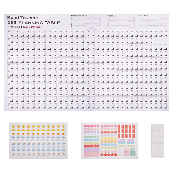 2025 365 Лист календаря-планера на несколько дней, Календарь-плакат для офисных принадлежностей на стену