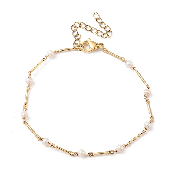 Браслеты из натурального культивированного пресноводного жемчуга с бисером, браслеты из латуни для женщин