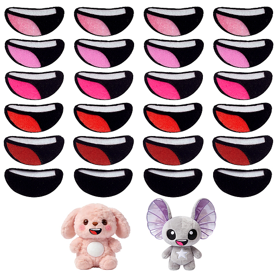 240Pcs 6 Styles Felt Craft Doll Mouth, for DIY Doll Toys Puppet Plush Animal Making
