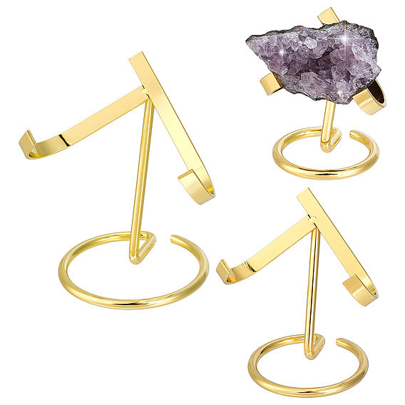 3шт. 3 варианты подставки для демонстрации минералов из железного кристалла, металлические мольберты для демонстрации необработанных драгоценных камней