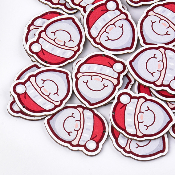 Printed Basswood Pendants, Father Christmas