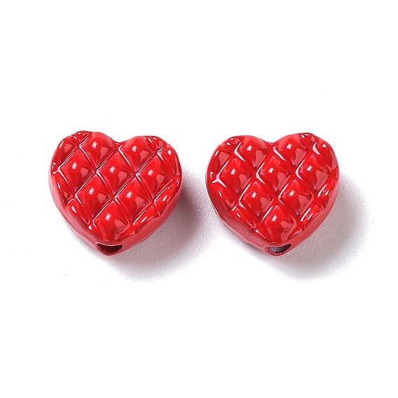 Lackierte Waffelperlen aus Aluminium, Herz