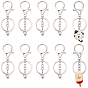 10Pcs Zinc Alloy Lobster Claw Clasps, with Iron Key Ring, Keychain Clasp Findings