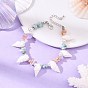 Boho-Armbänder aus natürlichen Muscheln, Larimar und gefärbten Morganit-Splittern für Damen