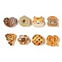 Медведь/собака/сердце/цветок/треугольник/плоские круглые кабошоны из непрозрачной смолы, имитация еды, хлеб