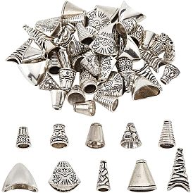50шт 10 стиль тибетский стиль сплав бусины конус и колпачки