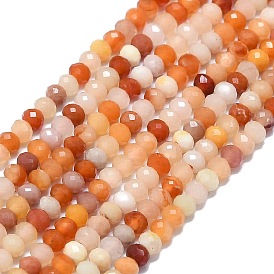 Natural Ocean Agate Beads Strands, Faceted, Rondelle