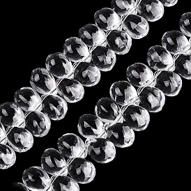 Transparent Glass Beads Strands, Top Drilled Beads, Teardrop
