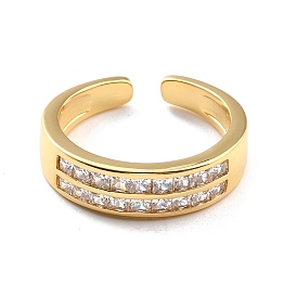 Clear Cubic Zirconia Open Cuff Ring for Women, Cadmium Free & Nickel Free & Lead Free