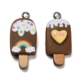 Непрозрачные подвески смолы, Подвески в виде леденцов с металлическими петлями платинового цвета.