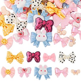 54шт 9 стили полупрозрачные матовые смоляные кабошоны, имитация желе, бантом