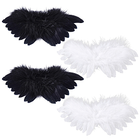 4Pcs 2 Colors Feather Wings Costume for Dolls Miniature Accessories