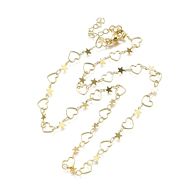 Латунные ожерелья со звездами и сердечками, без свинца и без кадмия, долговечный, стойки покрытие