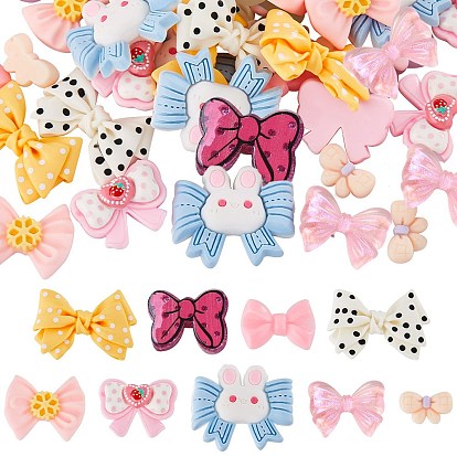 54шт 9 стили полупрозрачные матовые смоляные кабошоны, имитация желе, бантом