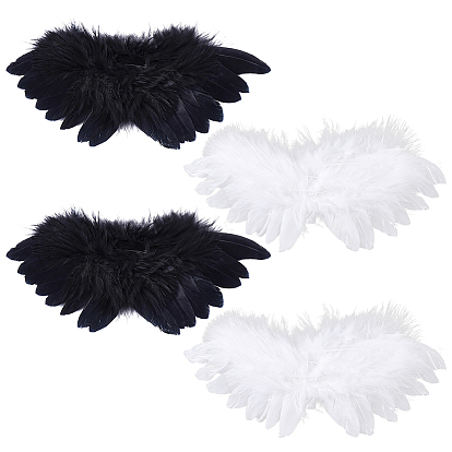 4Pcs 2 Colors Feather Wings Costume for Dolls Miniature Accessories