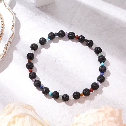 Браслеты из натуральных смешанных драгоценных камней с бусинами для женщин и мужчин, граненые