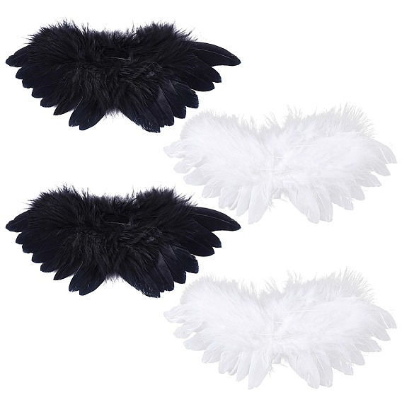 4Pcs 2 Colors Feather Wings Costume for Dolls Miniature Accessories