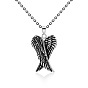 Titanium Steel Pendant Necklace, Wings