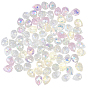 80 pcs charms de vidrio transparente galvanizado en forma de lágrima, facetados, color de ab chapado