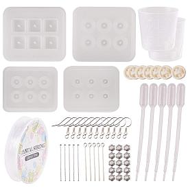 Разработка, с силиконовыми формами, Латунные крючки для сережек, железные головные булавки / глазные булавки и легкосплавные бусинки