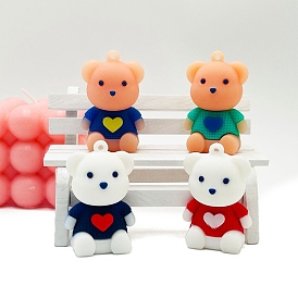 PVC Plastic Pendants, Bear Charms