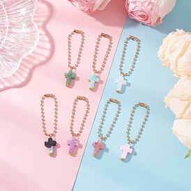 Крест акриловые подвесные украшения, с цепями железный шар