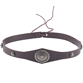 1PC повязки на голову в стиле ретро средневековья из искусственной кожи викингов, с фурнитурой из сплава для вечеринок, фестивалей и косплея.