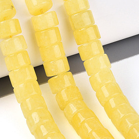 Окрашенные природные белый нефрит бисер пряди, диск, Heishi бусы