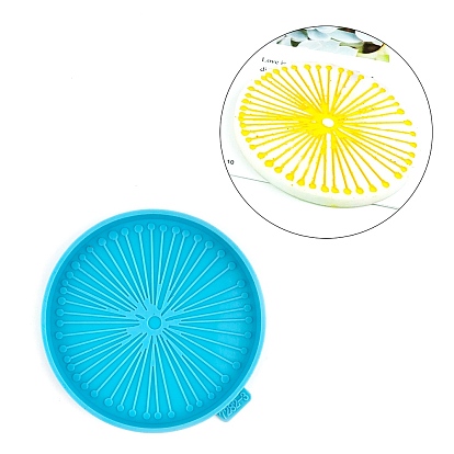 Flat Round with Dandelion Pattern Cup Mat Silicone Molds, Resin Coaster Molds, for UV Resin & Epoxy Resin Craft Making