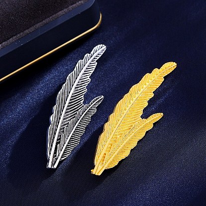 Броши из сплава в форме пера для одежды-рюкзака