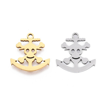 201 подвески из нержавеющей стали, Якорь и штурвал с подвесками в виде черепов, лазерная резка