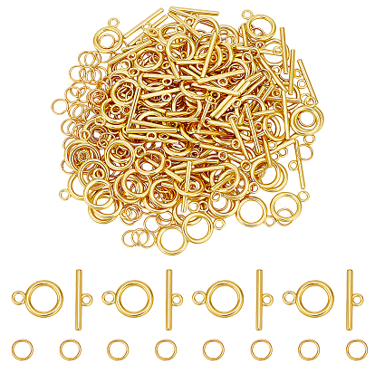 Сплавочные застежка тоггл тибетского стиля, с латунными открытыми скачками