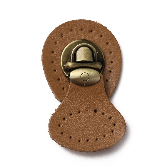 Застежка-зажим для сумки из коровьей кожи, кошелек с застежкой на большой палец, со сплавочной фурнитурой