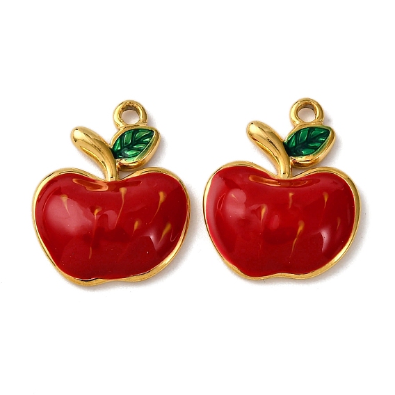 День учителя 304 эмалевые подвески из нержавеющей стали, талисманы из красного яблока, вакуумное покрытие pvd