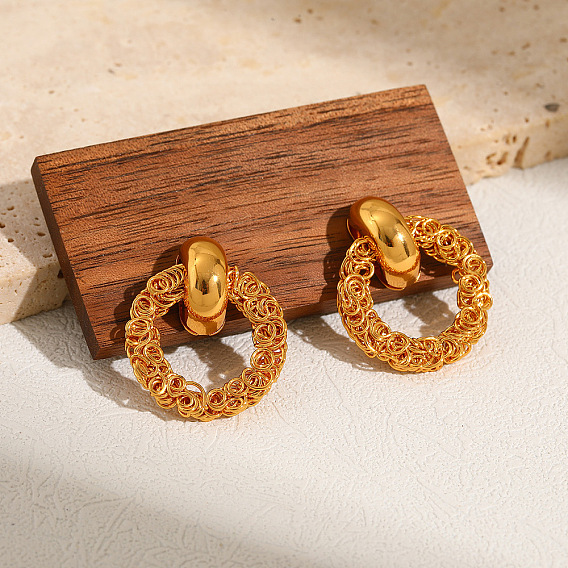 304 из нержавеющей стали серьги, кольцо
