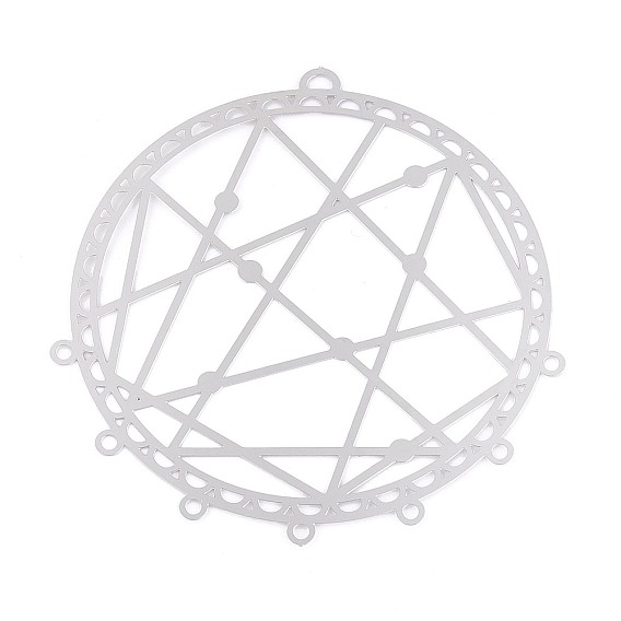 Ссылки полые плоские круглые люстры компонент 201 из нержавеющей стали, гравированные металлические украшения, не тускнеет