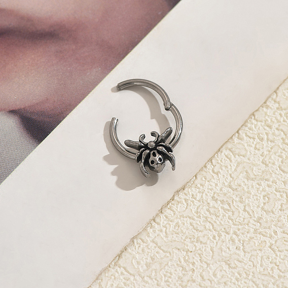 304 Кольца для носа в виде паука из нержавеющей стали на Хэллоуин для мужчин и женщин, без потускнения