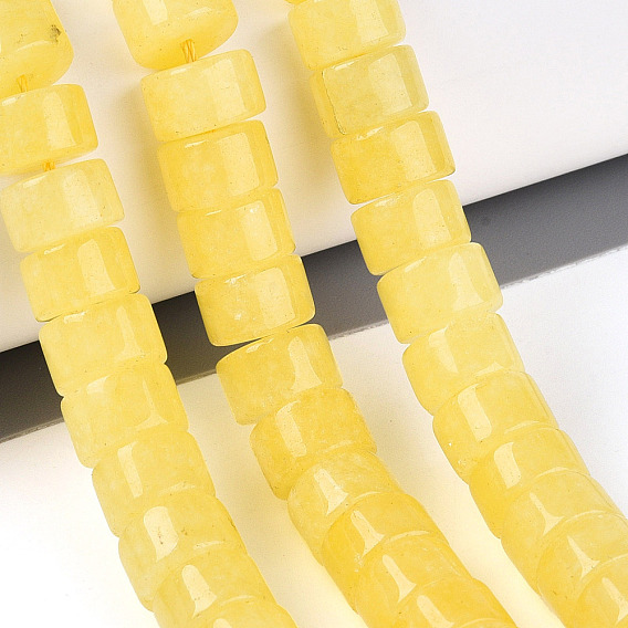 Окрашенные природные белый нефрит бисер пряди, диск, Heishi бусы