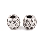 Antique Silver Alloy Tibetan Beads, Lead Free & Cadmium Free, Hole Beads, Ball