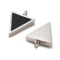 304 Stainless Steel Charms, with Glass, Triangle