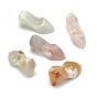 Natural Cherry Blossom Agate Sculpture Display Decorations, for Home Office Desk, High-heeled Shoes