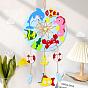 Cloth Woven Net/Web Wind Chime with Polyester Rope, Pendant Decoration for Home Party Festival Decor, Colorful